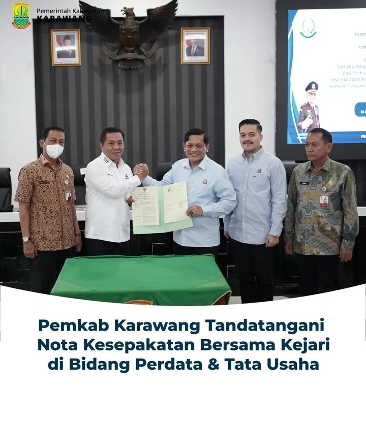 Pemkab Karawang Tandatangani Nota Kesepakatan Bersama Kejari Di Bidang Perdata dan Tata Usaha