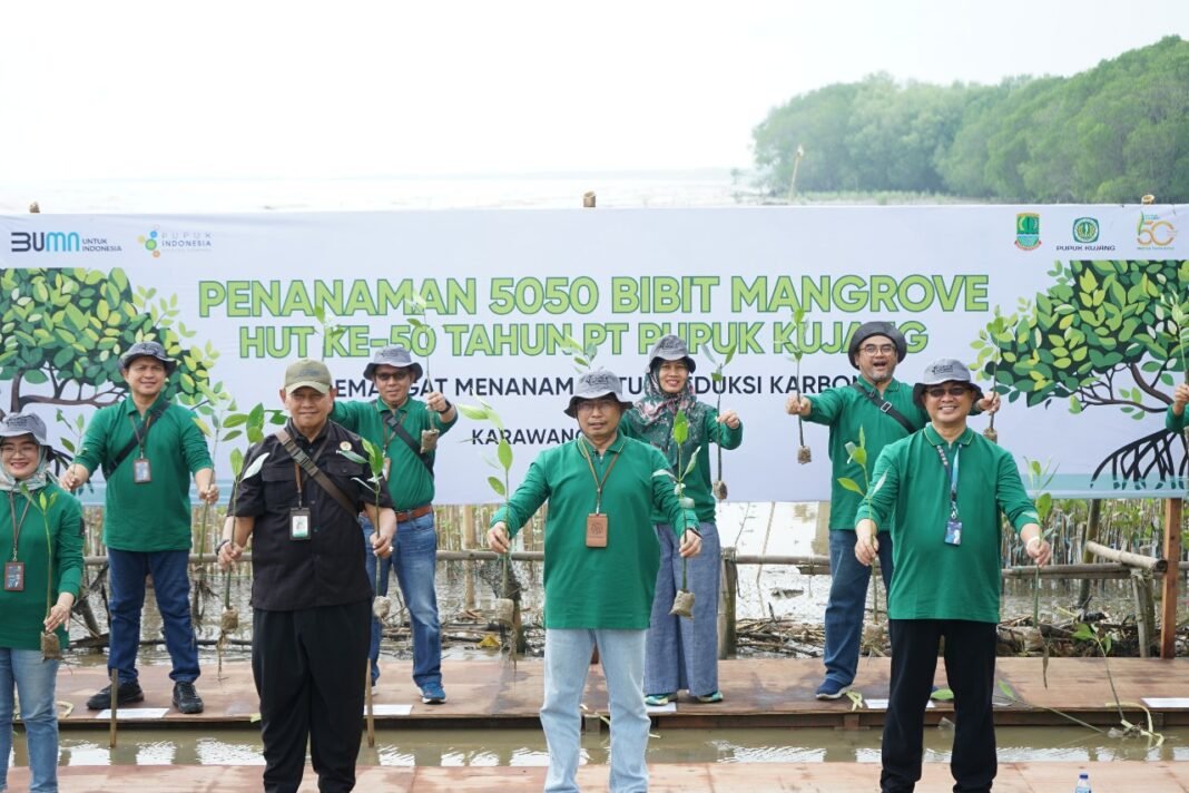 Pupuk Kujang Luncurkan Tangkar Bagja: Solusi Abrasi dan Pemberdayaan Pesisir Karawang