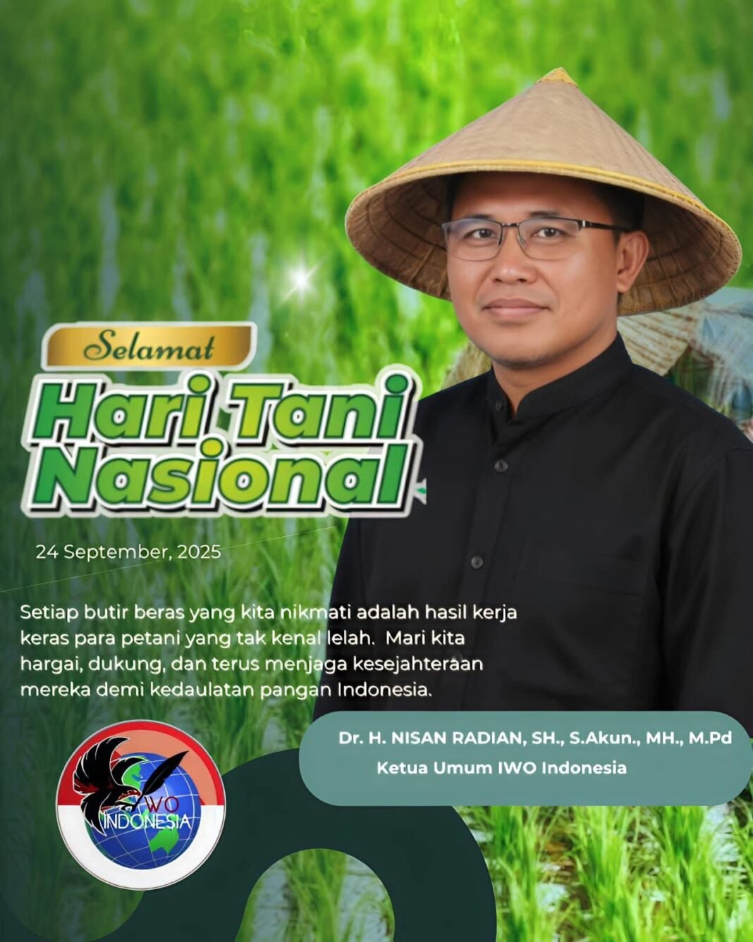Apresiasi Program Pertanian Bupati Aep Syaepuloh, Ketum IWO Indonesia: Karawang Kunci Kedaulatan Pangan Nasional