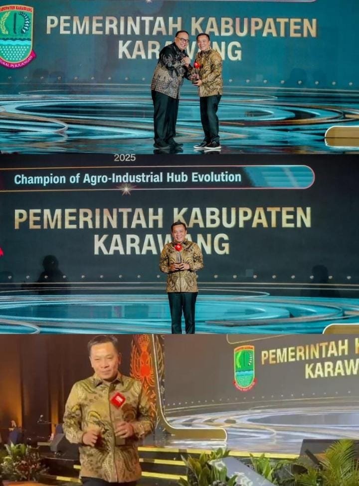 Selamat, Pemkab Karawang Raih Penghargaan Champion Of Agro – Industrial Hub Evolution Dalam Ajang CNN Indonesia Awards 2025